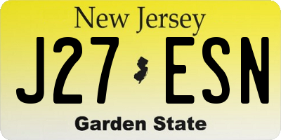 NJ license plate J27ESN