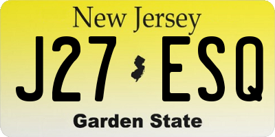 NJ license plate J27ESQ