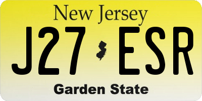 NJ license plate J27ESR