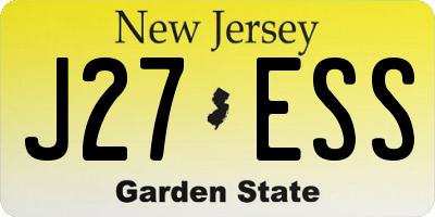 NJ license plate J27ESS