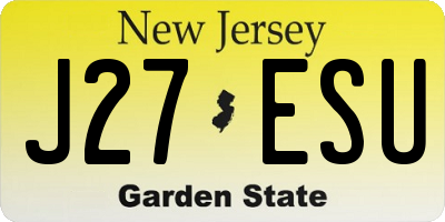 NJ license plate J27ESU