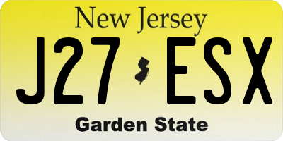 NJ license plate J27ESX