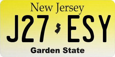 NJ license plate J27ESY