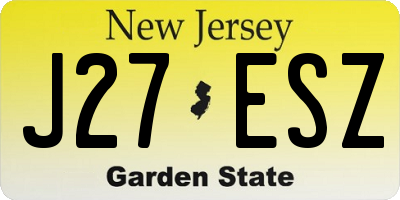 NJ license plate J27ESZ
