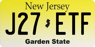 NJ license plate J27ETF