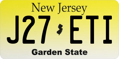 NJ license plate J27ETI
