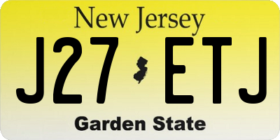 NJ license plate J27ETJ
