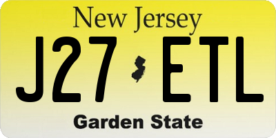 NJ license plate J27ETL
