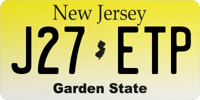 NJ license plate J27ETP