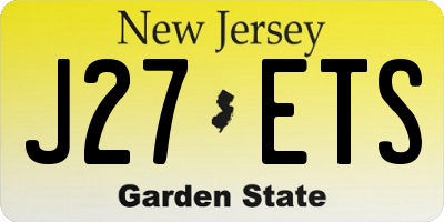 NJ license plate J27ETS
