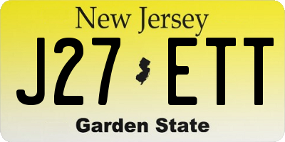 NJ license plate J27ETT