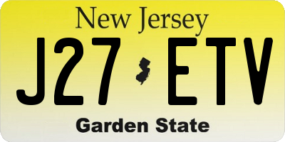 NJ license plate J27ETV