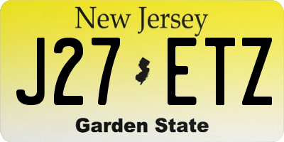 NJ license plate J27ETZ