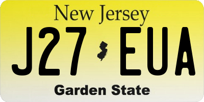 NJ license plate J27EUA