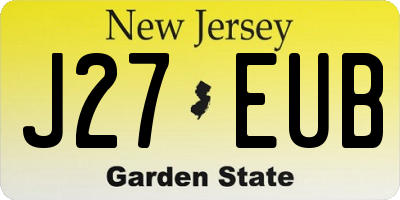 NJ license plate J27EUB