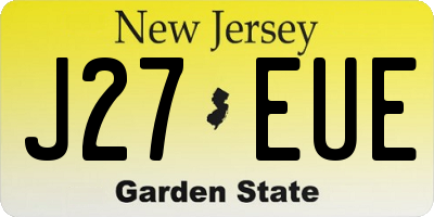 NJ license plate J27EUE