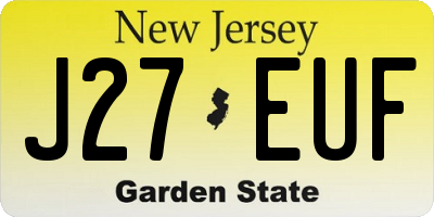NJ license plate J27EUF