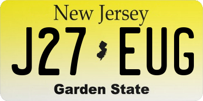 NJ license plate J27EUG
