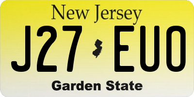 NJ license plate J27EUO