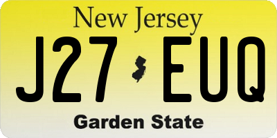 NJ license plate J27EUQ