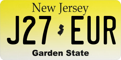 NJ license plate J27EUR