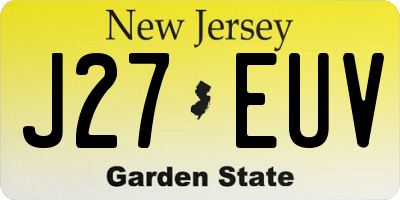 NJ license plate J27EUV