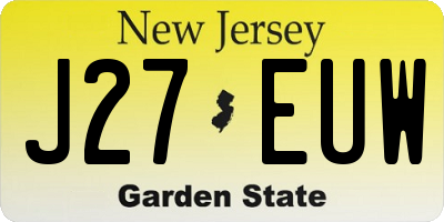 NJ license plate J27EUW