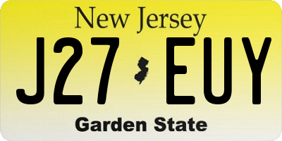 NJ license plate J27EUY