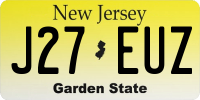 NJ license plate J27EUZ