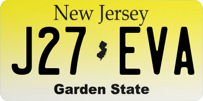 NJ license plate J27EVA