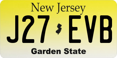 NJ license plate J27EVB