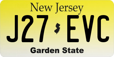 NJ license plate J27EVC