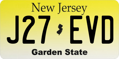 NJ license plate J27EVD