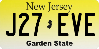 NJ license plate J27EVE
