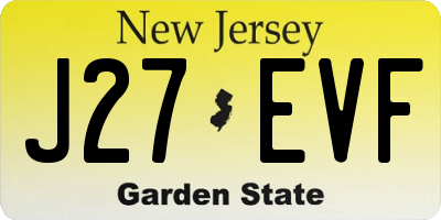 NJ license plate J27EVF