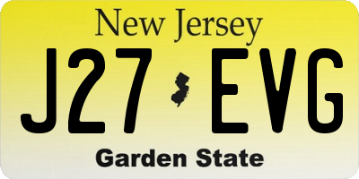 NJ license plate J27EVG