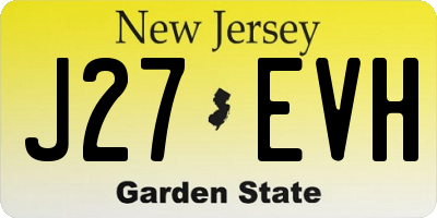 NJ license plate J27EVH