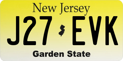 NJ license plate J27EVK