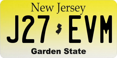 NJ license plate J27EVM