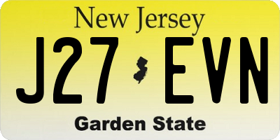 NJ license plate J27EVN