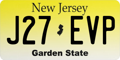 NJ license plate J27EVP