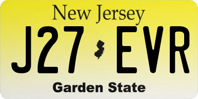 NJ license plate J27EVR