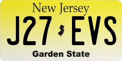NJ license plate J27EVS