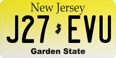 NJ license plate J27EVU