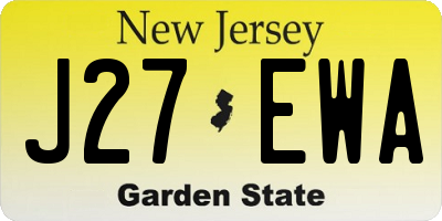 NJ license plate J27EWA