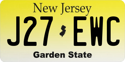 NJ license plate J27EWC