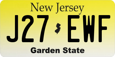NJ license plate J27EWF