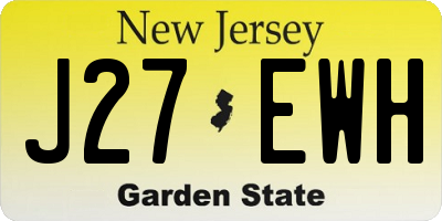NJ license plate J27EWH