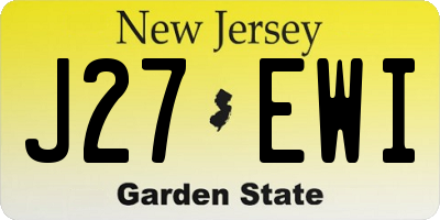 NJ license plate J27EWI