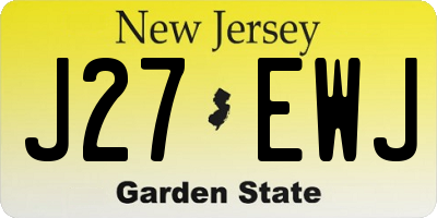 NJ license plate J27EWJ